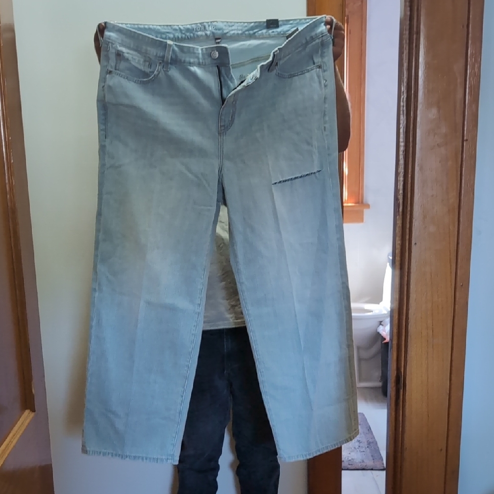 Wide Leg Light Blue Denim Pants